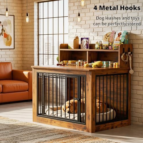 Extra Large Wire and Wood Dog Crate 43.3 Inch — photo 3