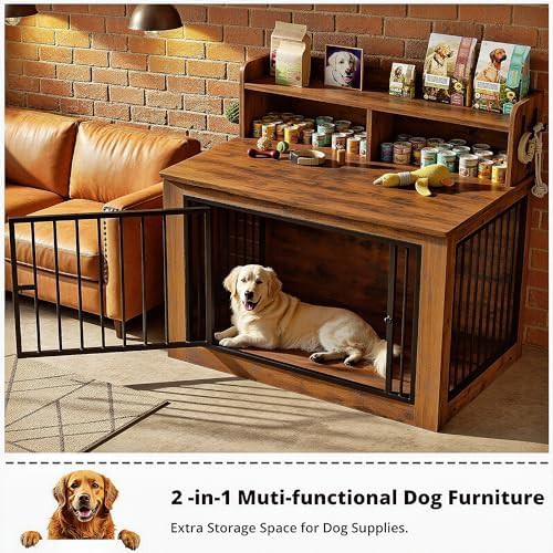 Extra Large Wire and Wood Dog Crate 43.3 Inch — photo 4