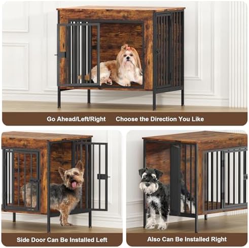 Brown wooden indoor puppy crate — photo 3