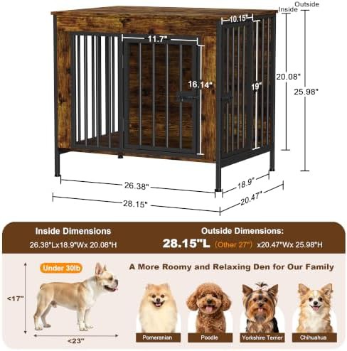 Brown wooden indoor puppy crate — photo 5
