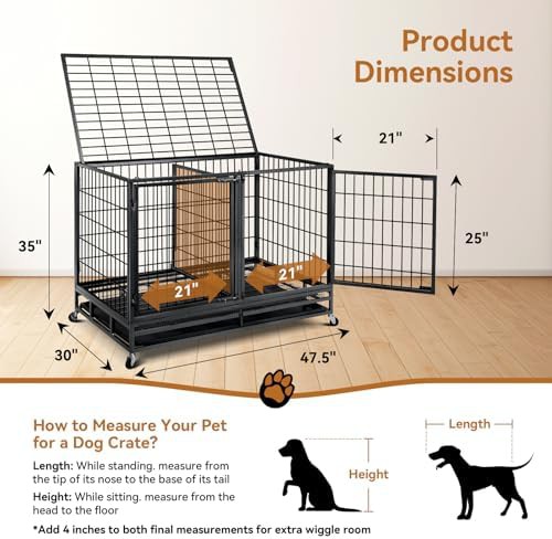 Stackable wire puppy crate with divider 48 inch — photo 4