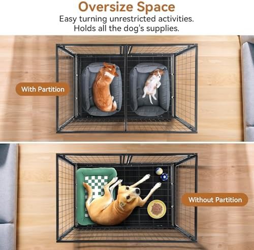 Stackable wire puppy crate with divider 48 inch — photo 5