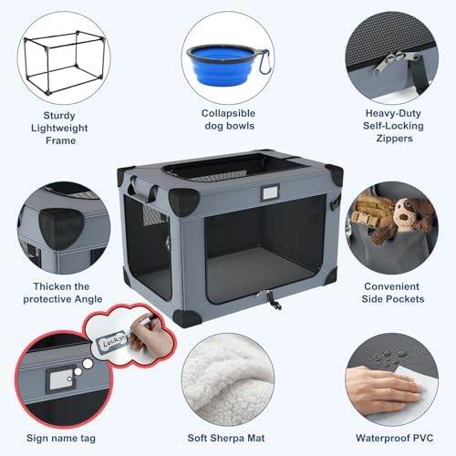 Three Door Soft Collapsible Travel Crate — photo 4