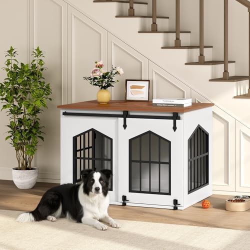 White sliding barn door dog crate 31.5 — photo 4