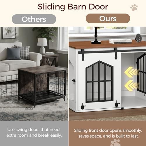 White sliding barn door dog crate 31.5 — photo 5