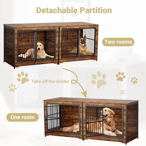 Stackable Double Dog Crate with Divider — photo 4