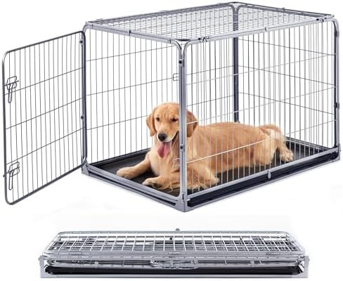 Gray wire 42 inch large breeds kennel