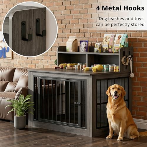 Extra Large Dog Crate Furniture with Storage 43.3 Inch — photo 4