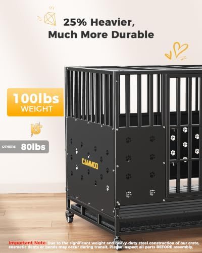 Black heavy duty indoor 48 inch dog crate — photo 3