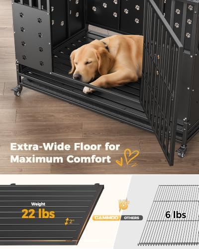 Black heavy duty indoor 48 inch dog crate — photo 4