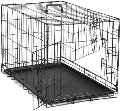 42 inch double door large dog crate