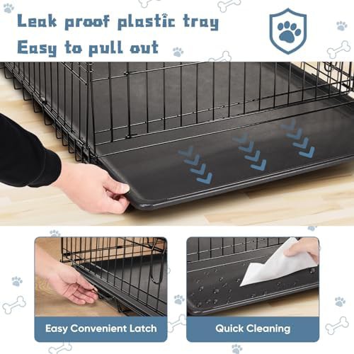 42 inch double door large dog crate — photo 3