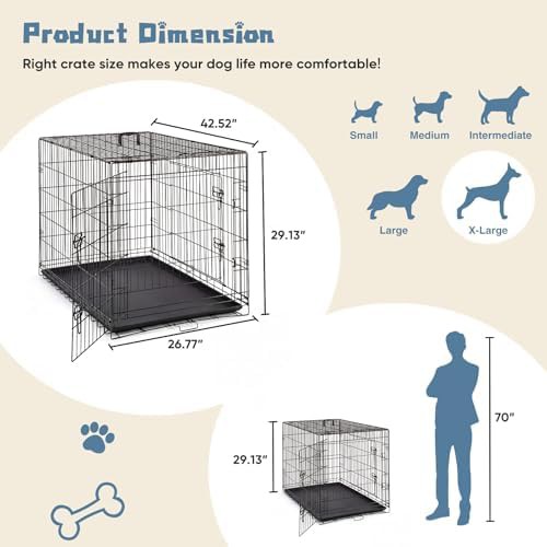 42 inch double door large dog crate — photo 5
