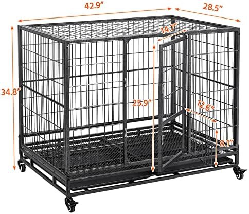 Yaheetech 43 inch stackable heavy duty metal pet cage — photo 3