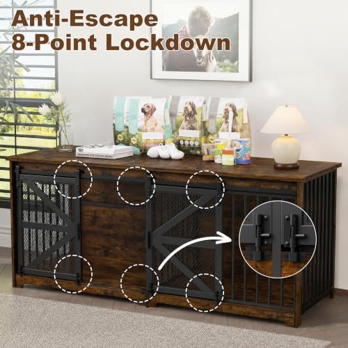 Sliding barn door double dog crate — photo 3