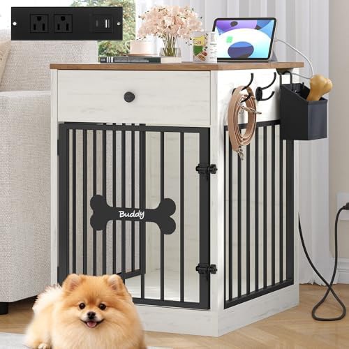 Dog Crate with Storage and Power