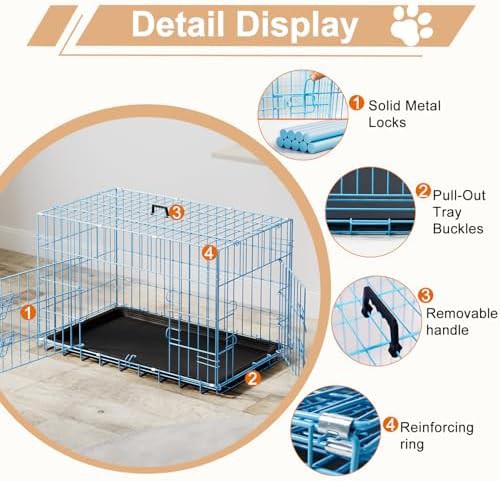 Medium blue foldable metal wire crate — photo 3