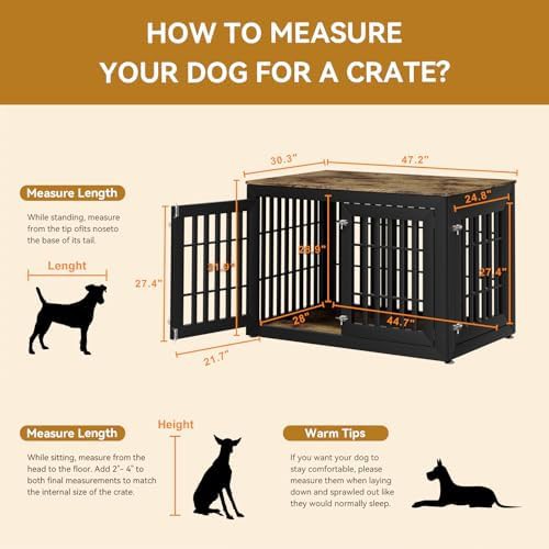 Heavy duty rustic brown furniture dog crate — photo 3
