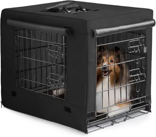 Black metal wire dog kennel 36 in