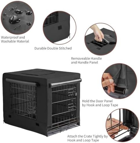 Black metal wire dog kennel 36 in — photo 4