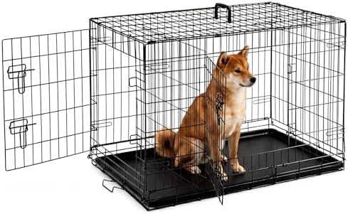 Collapsible 36 inch double door dog cage