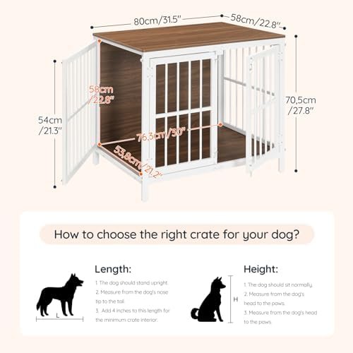 White and walnut three door dog kennel — photo 4