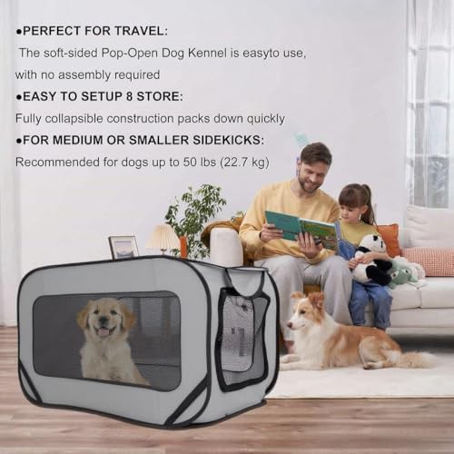 Grey waterproof pop up travel kennel — photo 4