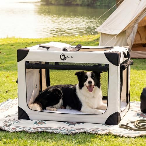 Grey soft sided 30 inch portable crate