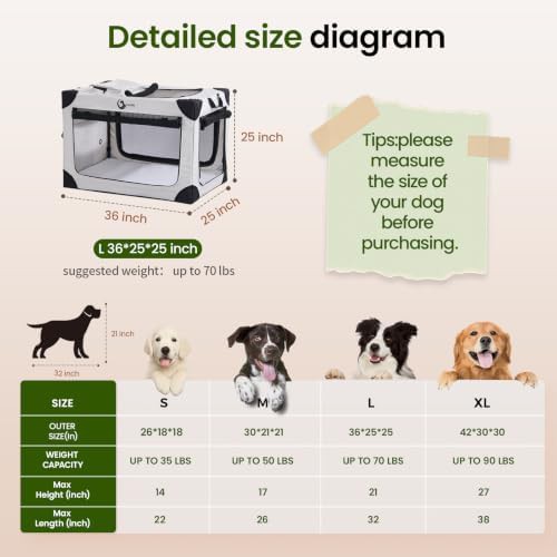 Grey soft sided 30 inch portable crate — photo 3
