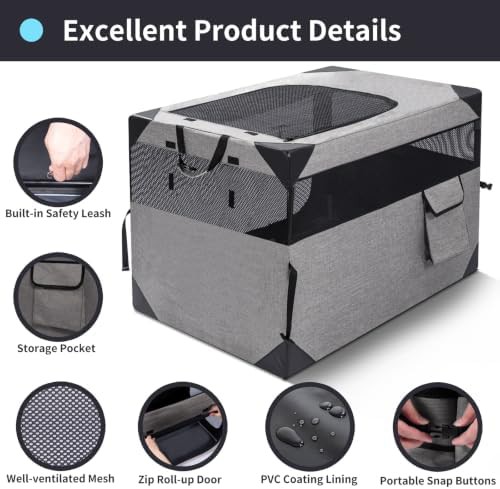 Portable soft foldable travel 36 inch dog crate — photo 3