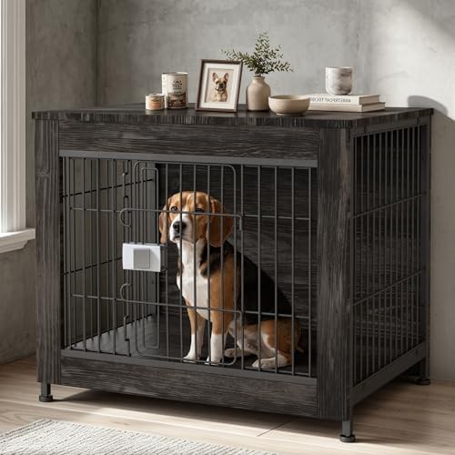 Rustic Brown Wooden Furniture Dog Crate