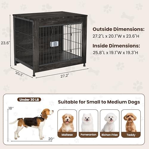 Rustic Brown Wooden Furniture Dog Crate — photo 3