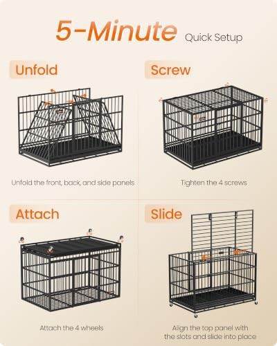 Foldable heavy duty double door dog crate — photo 3