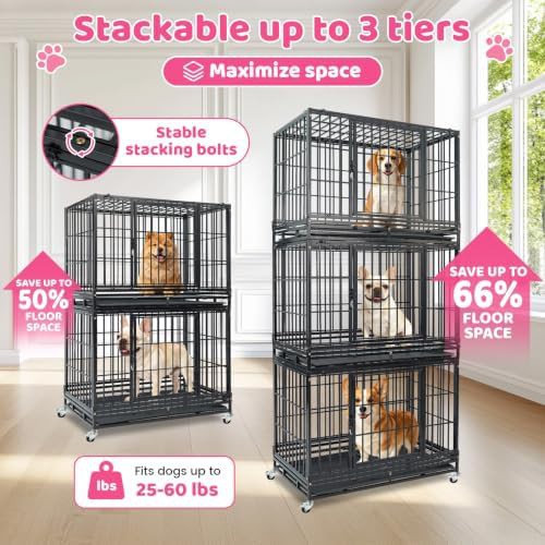37 inch stackable tier dog cage — photo 3