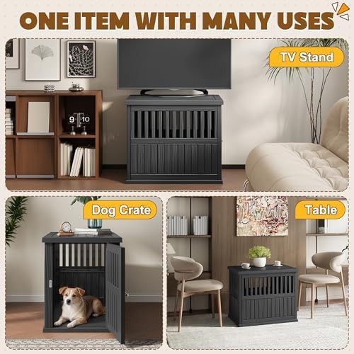 Classic Black Furniture Style Dog Crate — photo 5