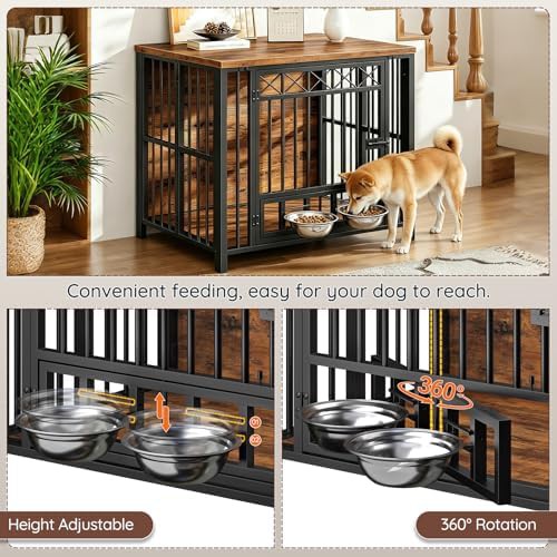 Rustic brown foldable travel dog crate — photo 3