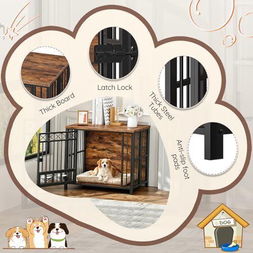 Rustic brown foldable travel dog crate — photo 4