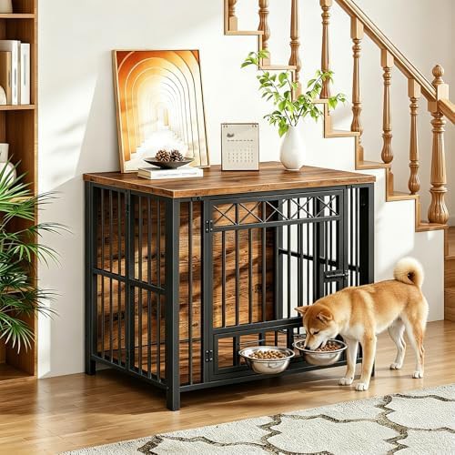 Rustic brown foldable travel dog crate — photo 5