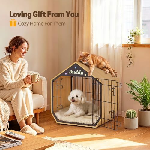 Wooden furniture style indoor small dog crate — photo 4