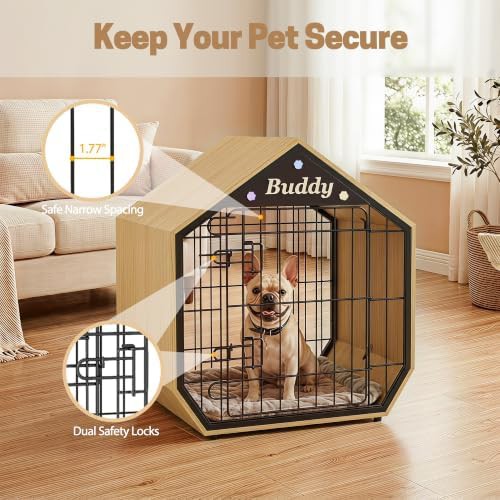 Wooden furniture style indoor small dog crate — photo 5