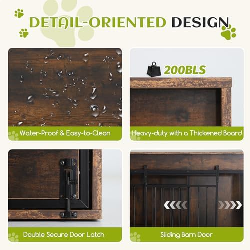 Large wooden dog crate with storage drawers — photo 4