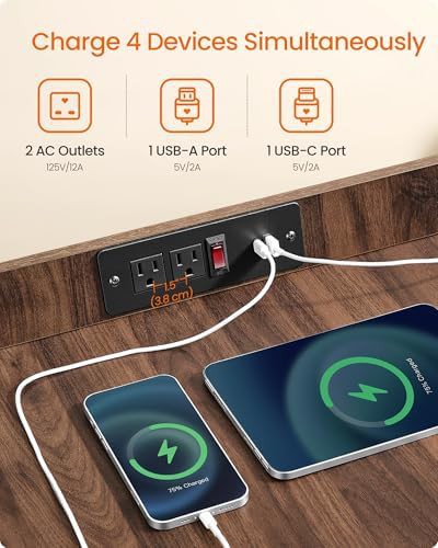 Modern wooden hidden door charging station crate — photo 3