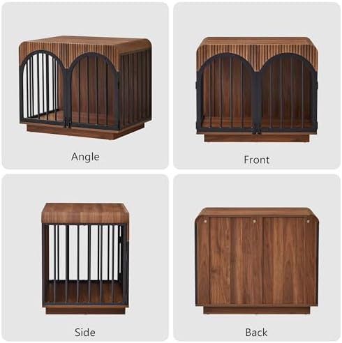 Fluted wooden furniture style dog crate — photo 5