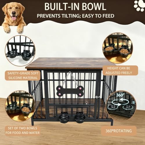 Brown and black heavy duty metal crate table — photo 4