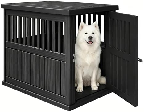 Black Plastic Furniture Style Dog Crate