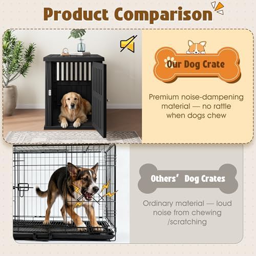 Black Plastic Furniture Style Dog Crate — photo 4