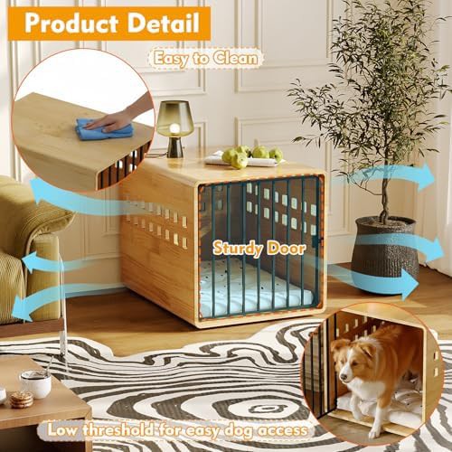 Solid Wood Puppy Crate Side Table — photo 4