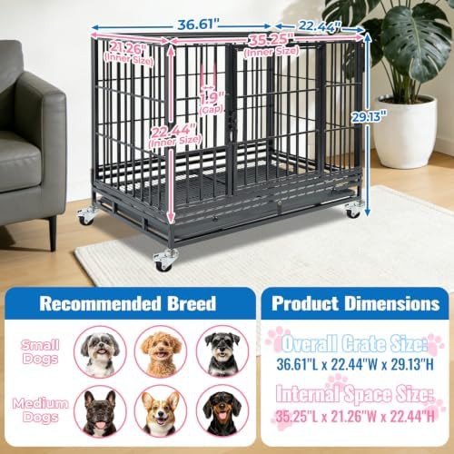 36 inch stackable steel dog cage — photo 3