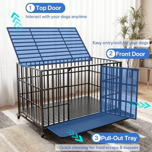 Large Breed 48 Inch Steel Dog Kennel — photo 3