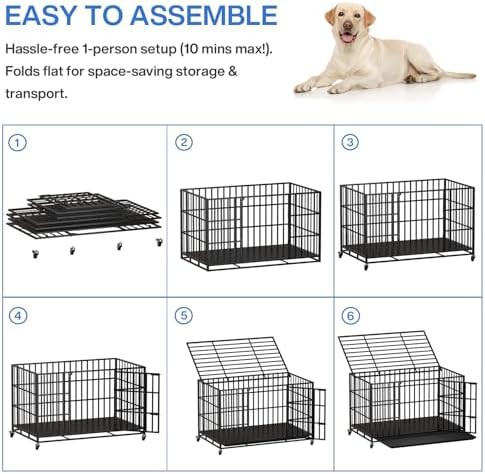 Large Breed 48 Inch Steel Dog Kennel — photo 5